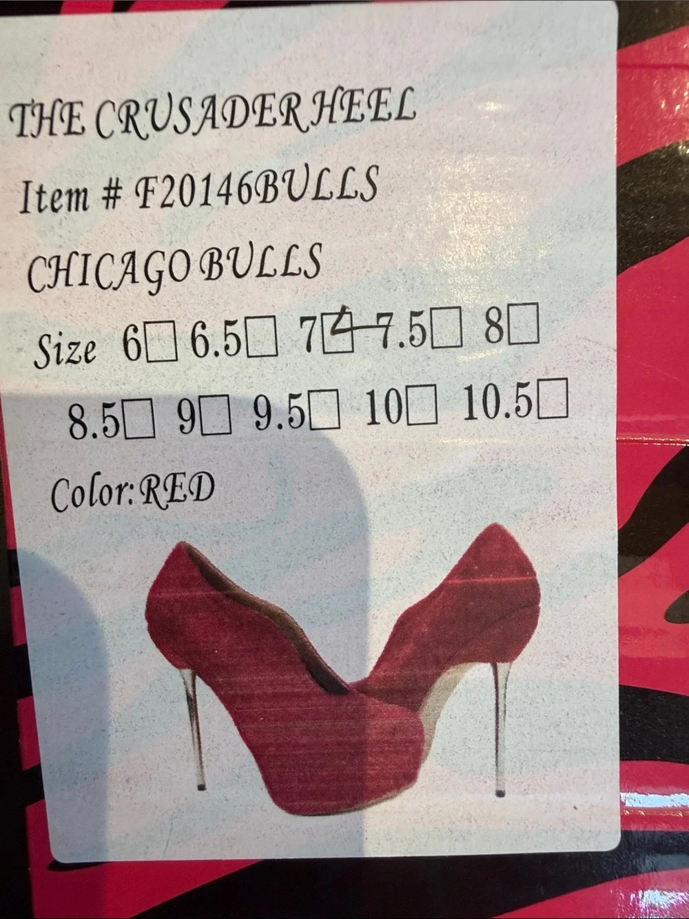 Red Suede Platform Stiletto Pump with Embellished Bull Detail